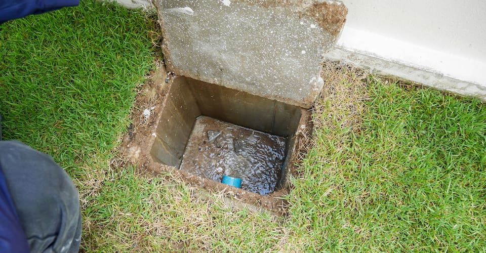 Drainage Engineer Clearing out a Blocked Drain