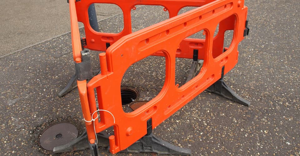 Safety Barriers Around an Open Manhole